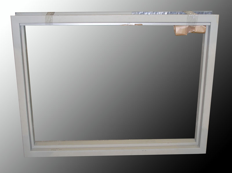 One-piece frame · welded, mitered, primed