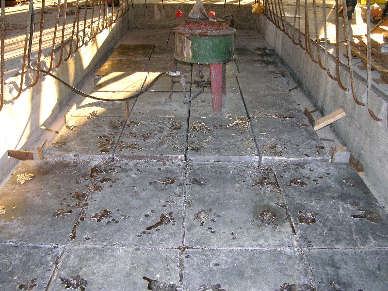 Sheet lead floor system being laid at a South Florida medical center
